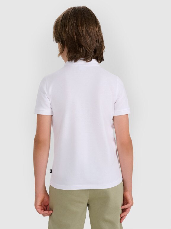 Chłopięca koszulka polo 4F 4FJRAW25TPTSM0749 - biała