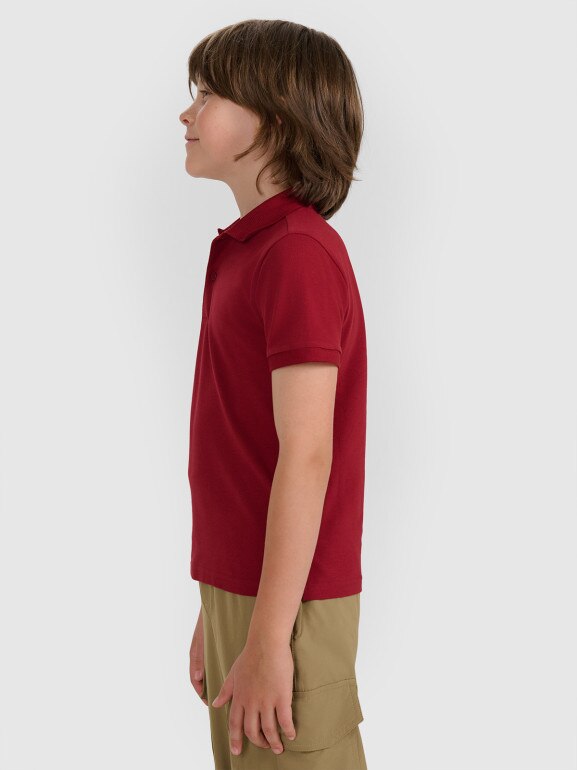 Chłopięca koszulka polo 4F 4FJRAW25TPTSM0749 - czerwona
