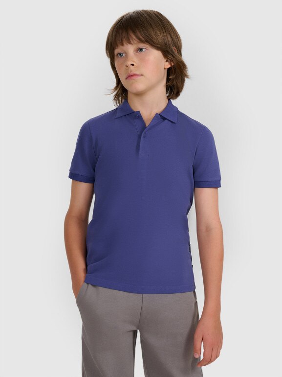 Chłopięca koszulka polo 4F 4FJRAW25TPTSM0749 - granatowa