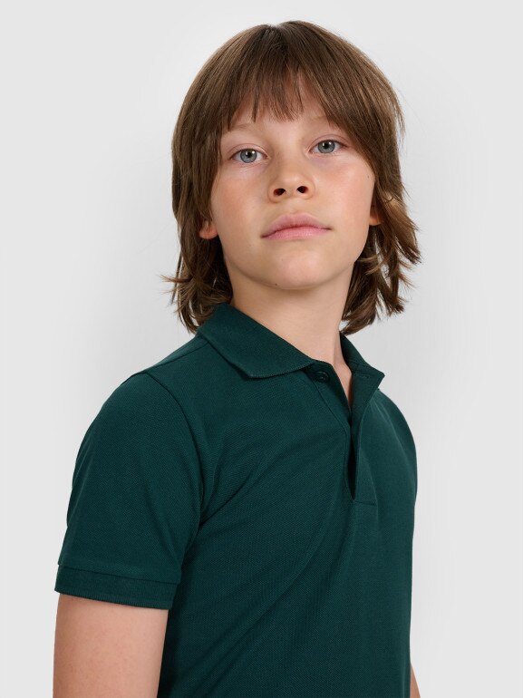 Chłopięca koszulka polo 4F 4FJRAW25TPTSM0749 - zielona