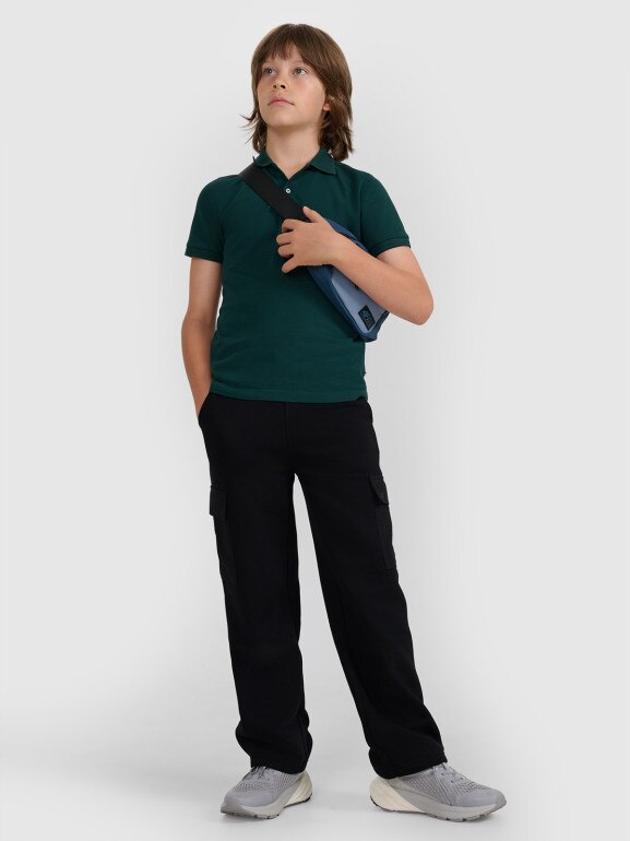 Chłopięca koszulka polo 4F 4FJRAW25TPTSM0749 - zielona