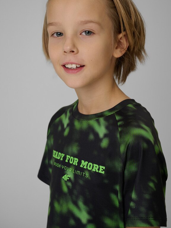 Chłopięca koszulka treningowa 4F 4FJRSS26TFTSM2389 - multikolor