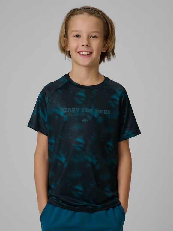 Chłopięca koszulka treningowa 4F 4FJRSS26TFTSM2389 - multikolor