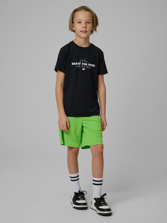 Chłopięca koszulka treningowa 4F 4FJRSS26TFTSM2390 - czarna