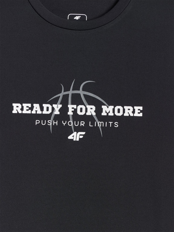 Chłopięca koszulka treningowa 4F 4FJRSS26TFTSM2390 - czarna