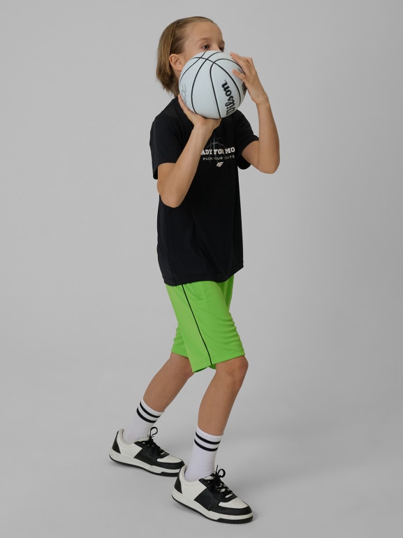 Chłopięca koszulka treningowa 4F 4FJRSS26TFTSM2390 - czarna