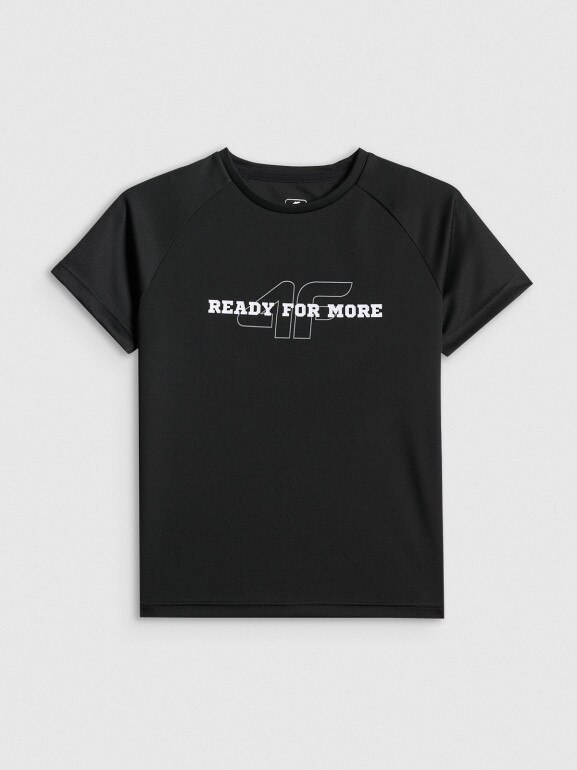 Chłopięca koszulka treningowa 4F 4FJRSS26TFTSM2391 - czarna