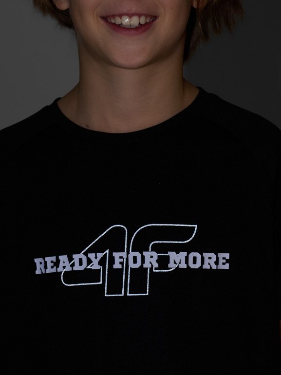 Chłopięca koszulka treningowa 4F 4FJRSS26TFTSM2391 - czarna