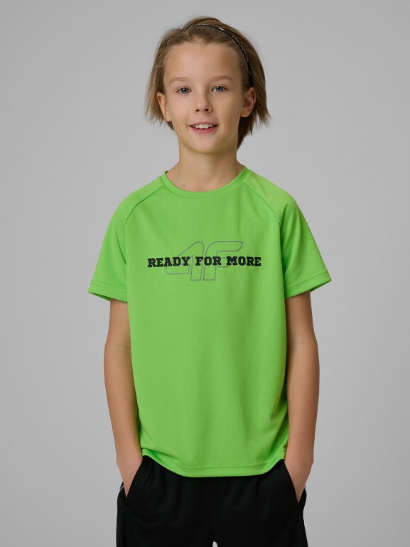 Chłopięca koszulka treningowa 4F 4FJRSS26TFTSM2391 - zielona