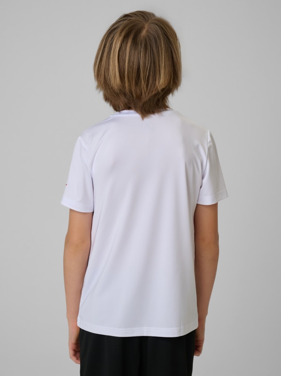 Chłopięca koszulka treningowa 4F 4FJWSS26TFTSM1966 - biała