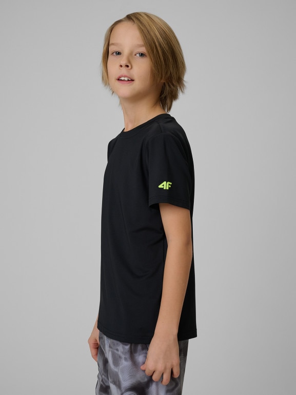 Chłopięca koszulka treningowa 4F 4FJWSS26TFTSM1966 - czarna