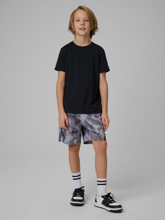 Chłopięca koszulka treningowa 4F 4FJWSS26TFTSM1966 - czarna