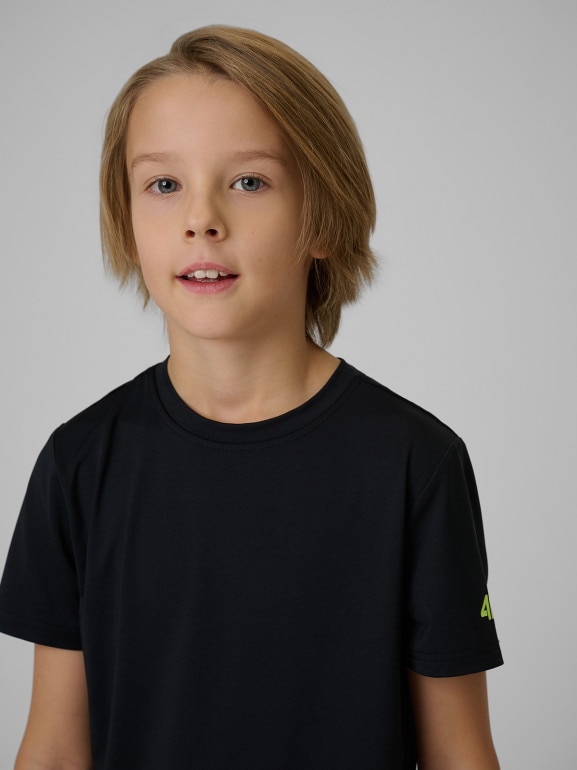 Chłopięca koszulka treningowa 4F 4FJWSS26TFTSM1966 - czarna