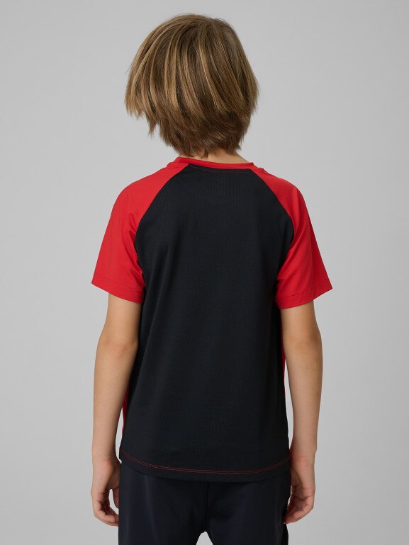 Chłopięca koszulka treningowa 4F 4FJWSS26TFTSM1971 - czerwona