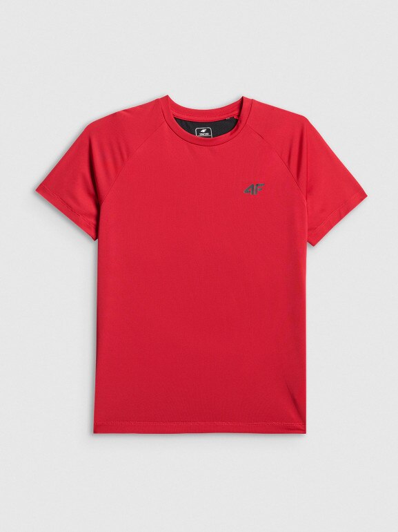 Chłopięca koszulka treningowa 4F 4FJWSS26TFTSM1971 - czerwona