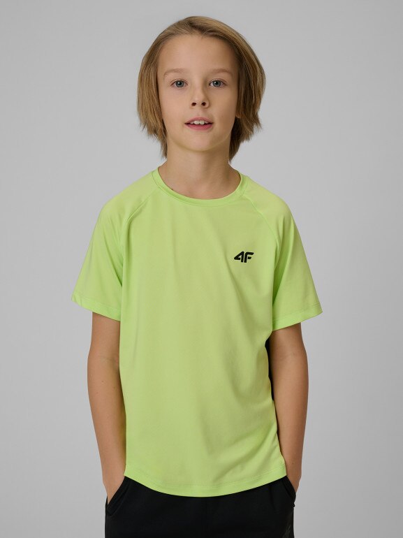 Chłopięca koszulka treningowa 4F 4FJWSS26TFTSM1971 - zielona