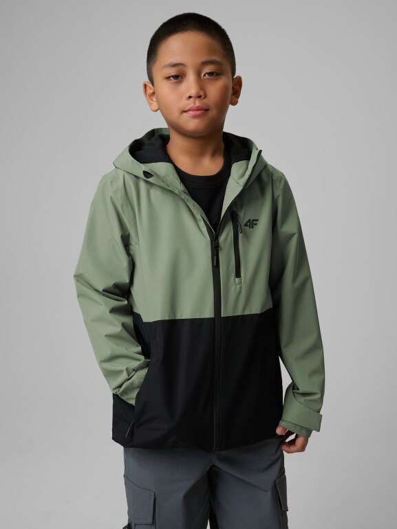 Chłopięca kurtka przejściowa 4F 4FJWSS26TTJAM0957 - zielona