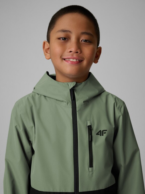 Chłopięca kurtka przejściowa 4F 4FJWSS26TTJAM0957 - zielona
