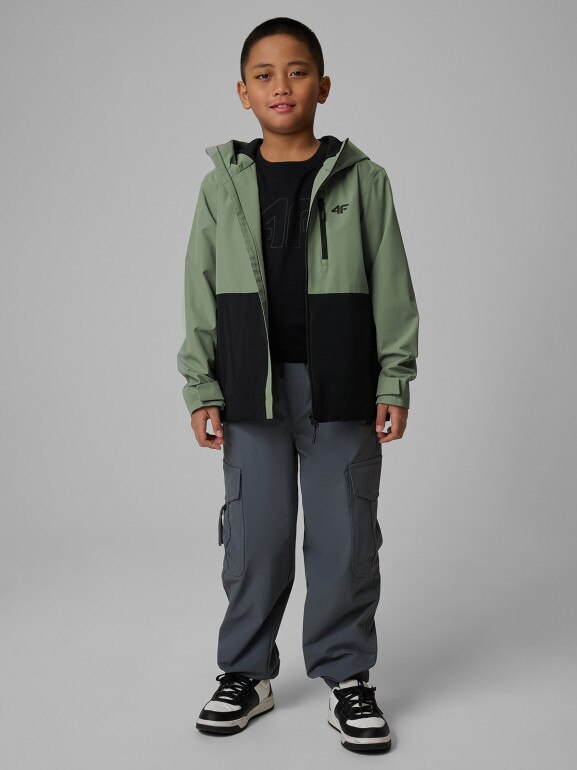 Chłopięca kurtka przejściowa 4F 4FJWSS26TTJAM0957 - zielona