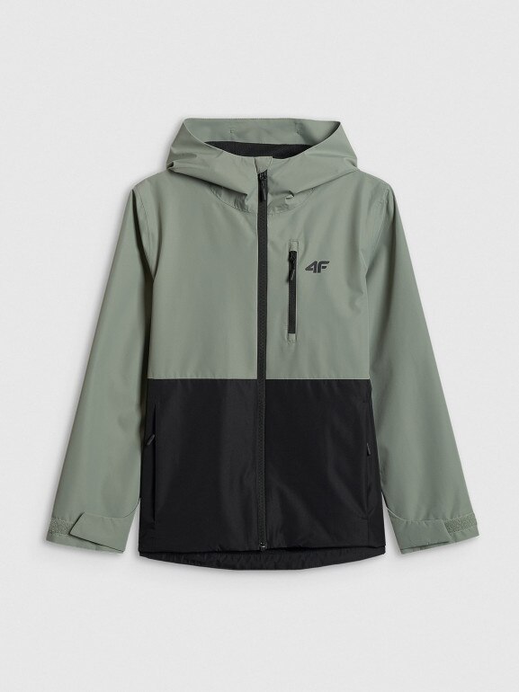 Chłopięca kurtka przejściowa 4F 4FJWSS26TTJAM0957 - zielona