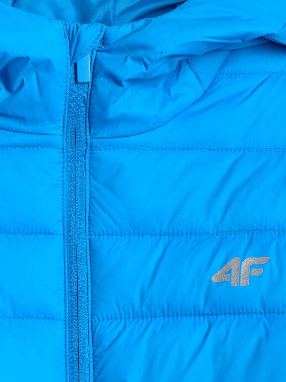 Chłopięca kurtka puchowa pikowana 4F 4FJWSS26TDJAM0741 - niebieska