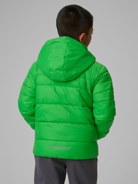 Chłopięca kurtka puchowa pikowana 4F 4FJWSS26TDJAM0741 - zielona