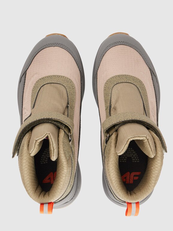 Chłopięce buty zimowe śniegowce 4F 4FJRAW25FSBSM034 - beżowe