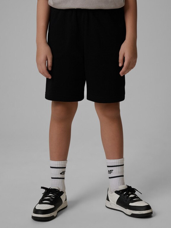 Chłopięce spodenki dresowe 4F 4FJRSS26TSHOM0866 - czarne