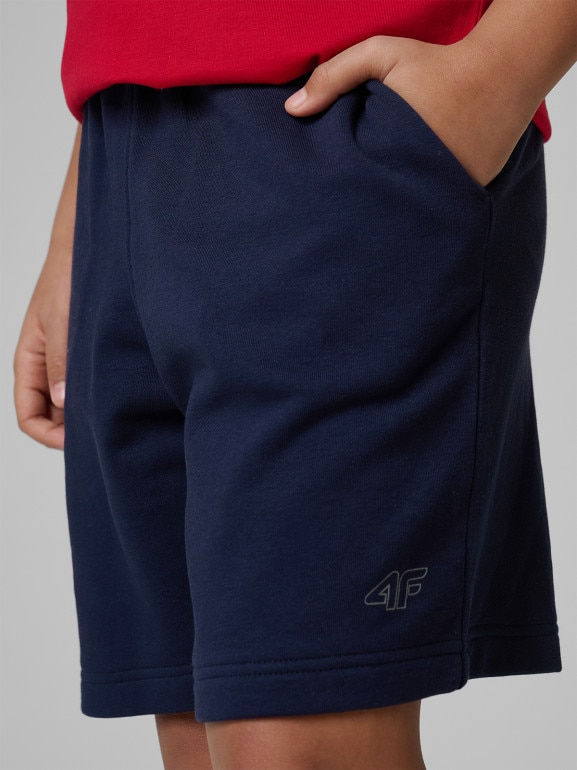 Chłopięce spodenki dresowe 4F 4FJRSS26TSHOM0866 - granatowe