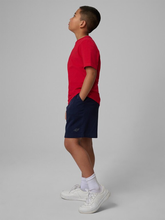 Chłopięce spodenki dresowe 4F 4FJRSS26TSHOM0866 - granatowe