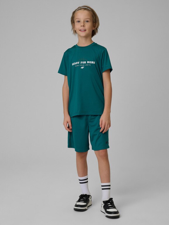 Chłopięce spodenki treningowe 4F 4FJRSS26TFSHM1693 - zielone