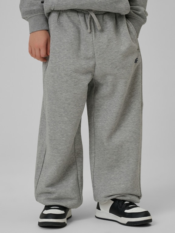 Chłopięce spodnie dresowe 4F 4FJRSS26TTROM1731 - szare