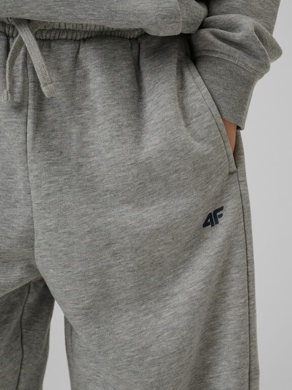 Chłopięce spodnie dresowe 4F 4FJRSS26TTROM1731 - szare