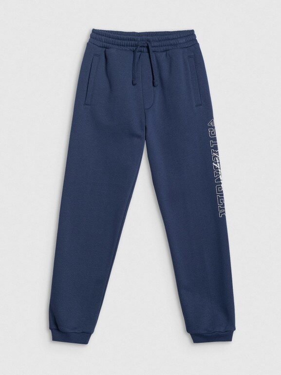 Chłopięce spodnie dresowe 4F 4FJRSS26TTROM1733 - granatowe