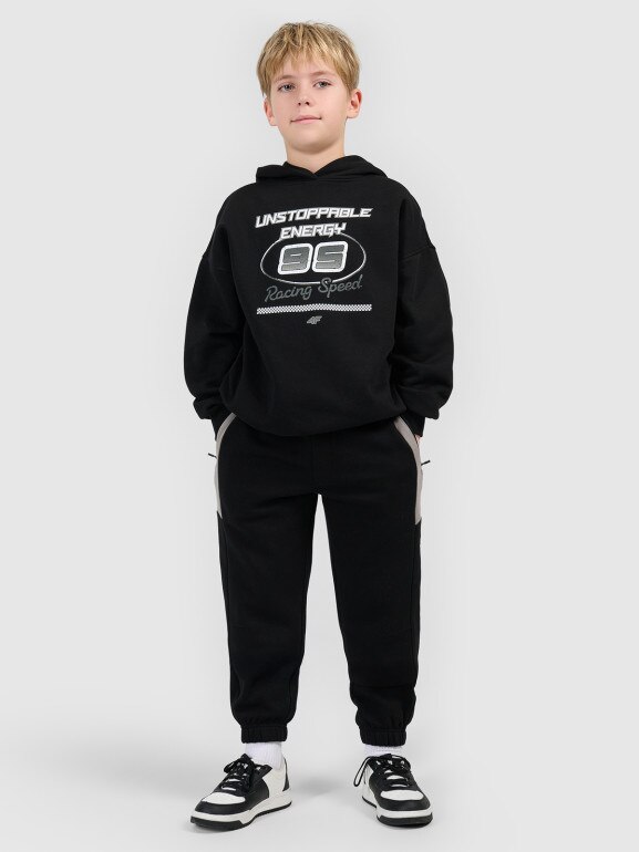 Chłopięce spodnie dresowe 4F 4FJRSS26TTROM1874 - czarne