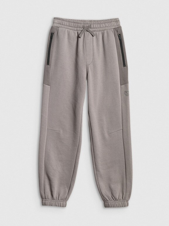 Chłopięce spodnie dresowe 4F 4FJRSS26TTROM1874 - szare