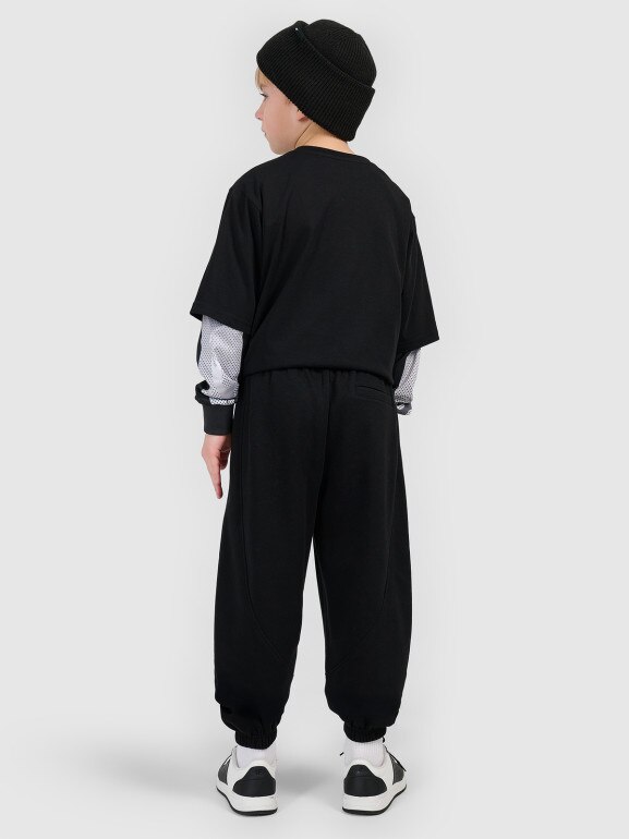 Chłopięce spodnie dresowe 4F 4FJRSS26TTROM1936 - czarne