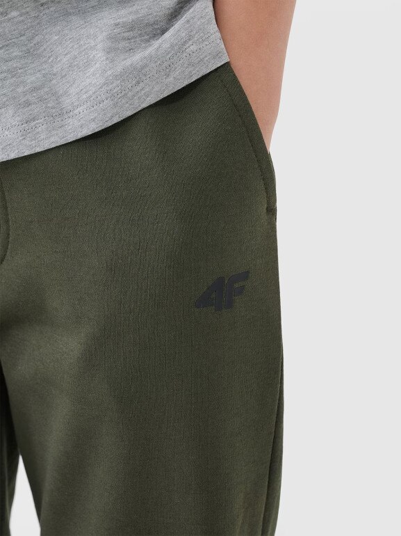 Chłopięce spodnie dresowe 4F 4FJWMM00TTROM0811 - khaki