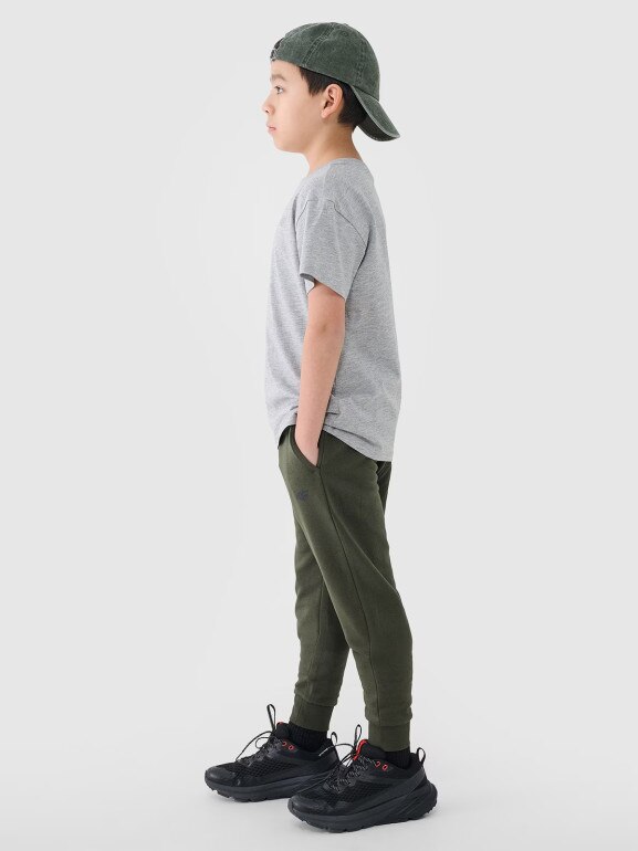 Chłopięce spodnie dresowe 4F 4FJWMM00TTROM0811 - khaki