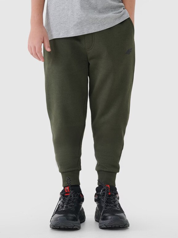 Chłopięce spodnie dresowe 4F 4FJWMM00TTROM0811 - khaki
