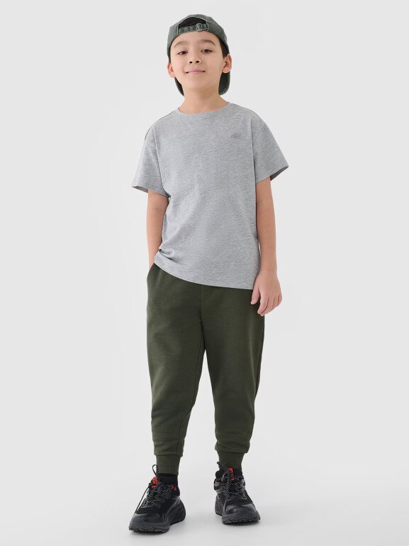 Chłopięce spodnie dresowe 4F 4FJWMM00TTROM0811 - khaki