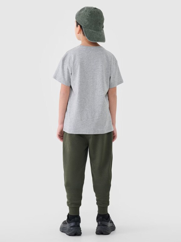 Chłopięce spodnie dresowe 4F 4FJWMM00TTROM0811 - khaki