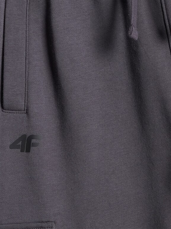 Chłopięce spodnie dresowe cargo 4F 4FJRSS26TTROM1882 - szare