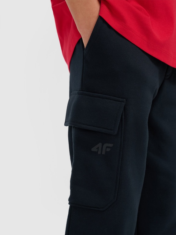 Chłopięce spodnie dresowe joggery 4F 4FJRAW25TTROM1841 - granatowe