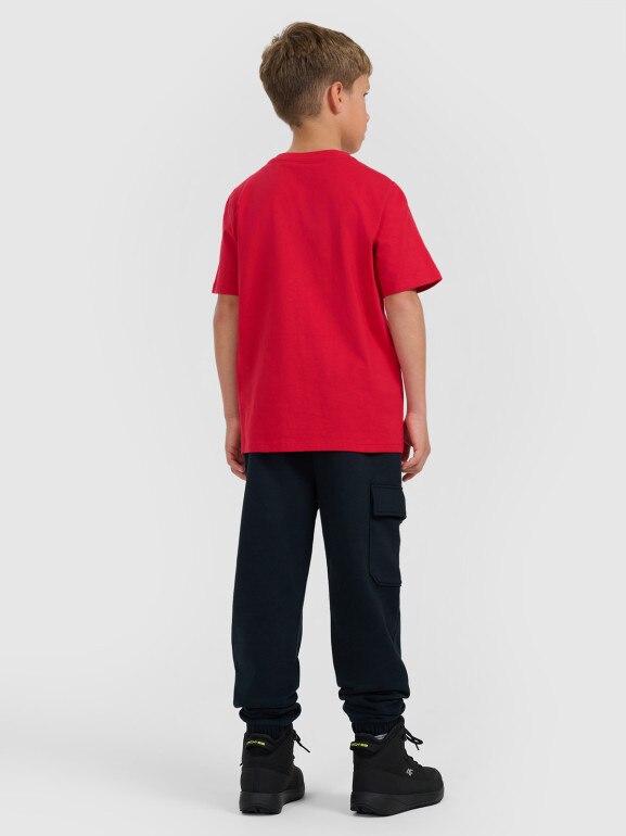 Chłopięce spodnie dresowe joggery 4F 4FJRAW25TTROM1841 - granatowe