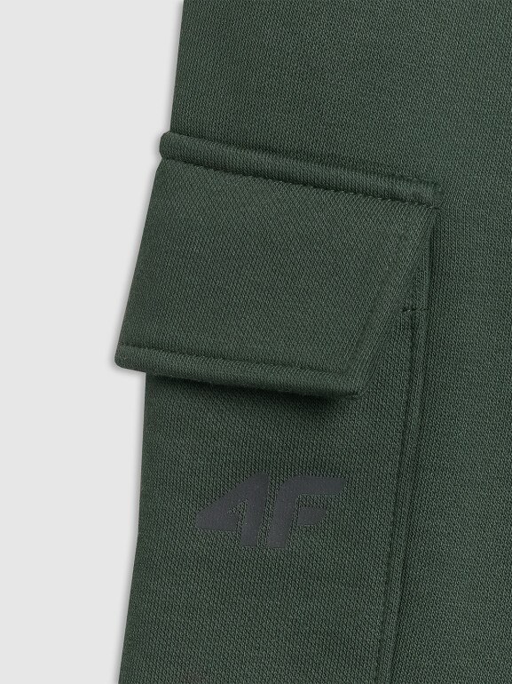 Chłopięce spodnie dresowe joggery 4F 4FJRAW25TTROM1841 - zielone