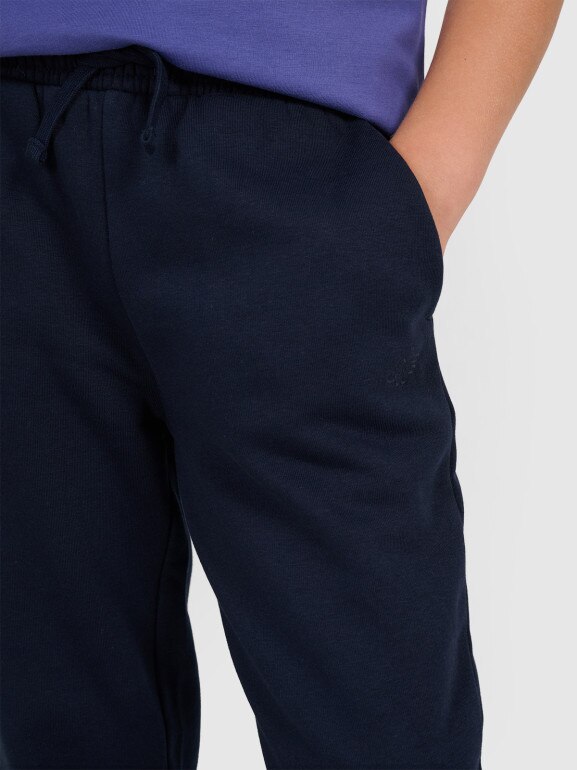 Chłopięce spodnie dresowe joggery 4F 4FJRMM00TTROM1628 - granatowe