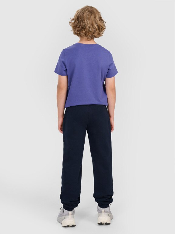 Chłopięce spodnie dresowe joggery 4F 4FJRMM00TTROM1628 - granatowe