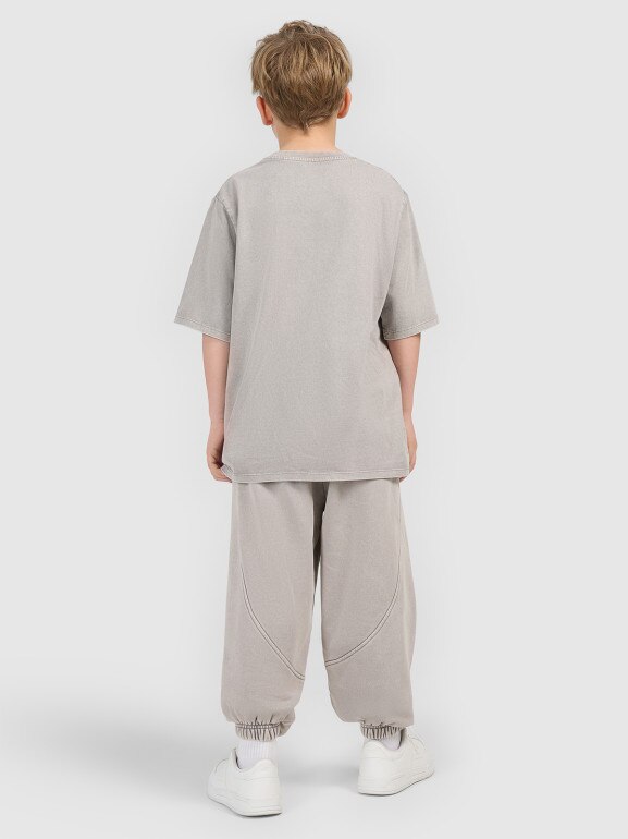 Chłopięce spodnie dresowe joggery 4F 4FJRSS26TTROM1872 - szare