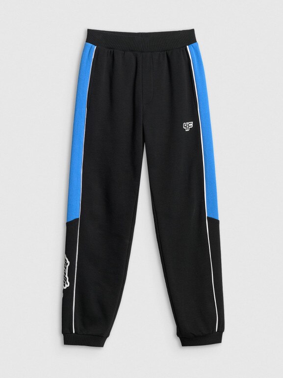Chłopięce spodnie dresowe joggery 4F 4FJRSS26TTROM1873 - czarne